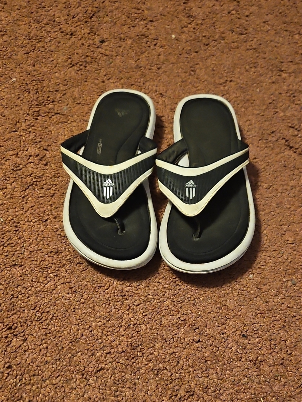 adidas Black and White Flip Flop Sandals